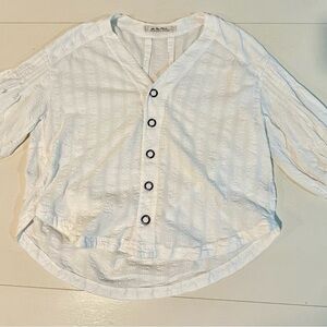 We The Free White Button-Up Blouse